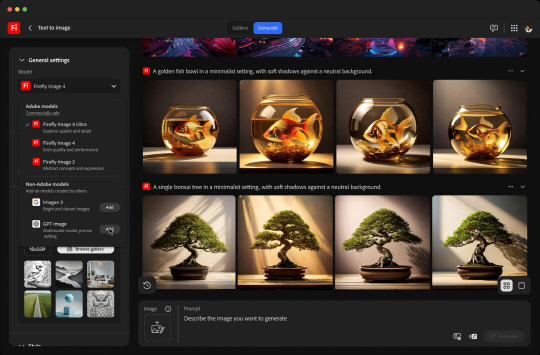 파이어플라이 앱에서 오픈AI 모델을 활용하는 화면. 어도비 제공